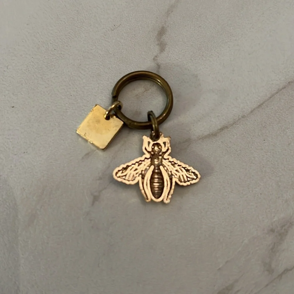Gold Bee and Initial Charm